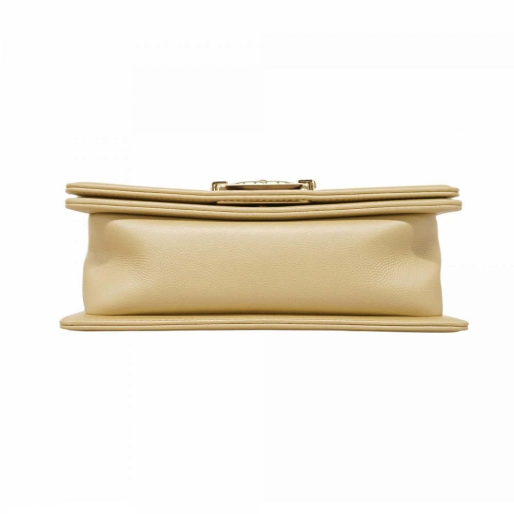 Chanel Shoulder Bag Boy Chain Caviar Skin Beige Champagne Women's - Picture 3 of 11